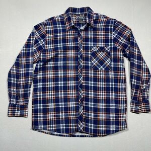 Vintage Palermo Flannel Shirt Men Large‎ Blue Red Yellow Plaid Outdoors Gorp